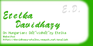 etelka davidhazy business card